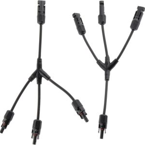 Connettore a Y a 3 vie, presa PV di derivazione, distributore con cavo per il collegamento parallelo di pannelli solari; set da 2 pezzi