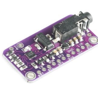 **Alt-text:** Modulo FM stereo trasmettitore digitale per microcontroller, idealmente utilizzato in progetti DIY elettronici.