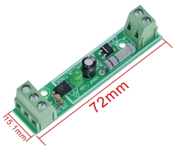 **Alt-text:** Modulo fotoaccoppiatore 220 V CA a 1 canale per rilevamento tensione, isolamento e connettibilità PLC. SKU ARD0