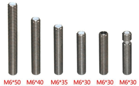 Tubo Gola Estrusore M6x40mm per filamento 3D da 1.75mm - versione 2 per stampanti 3D. SKU ARD0011982. Disponibilità su ordine
