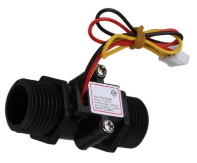 **Alt-text SEO/accessibilità:** Sensore di flusso d'acqua YF-S201C Nero, compatibile Arduiner. 3,5-24VDC, 1-30L/min. SKU: ARD