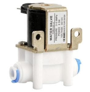 Valvola di ingresso d'acqua a connessione rapida per macchine ad acqua pura DC12V. Prodotto Arduiner, SKU ARD0012037. Prezzo: