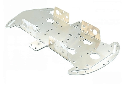 **Alt-text SEO/accessibilità:** Piattaforma in metallo per robot auto fai-da-te a 4 ruote in alluminio, SKU ARD0012054. Prodo