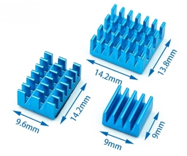 Kit di dissipatori in alluminio per Raspberry Pi 4B - 3 pezzi blu. Prodotto Arduiner (elettronica/maker). Prezzo: €1,97.