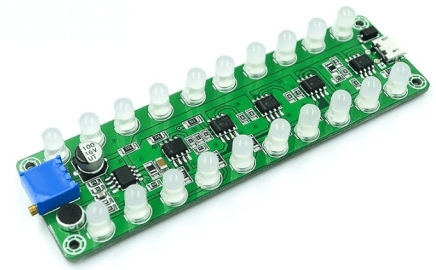 LED blu attivabile con voce e misuratore di livello audio per Arduino. Indicatore lampeggiante con funzione melodia. SKU ARD0