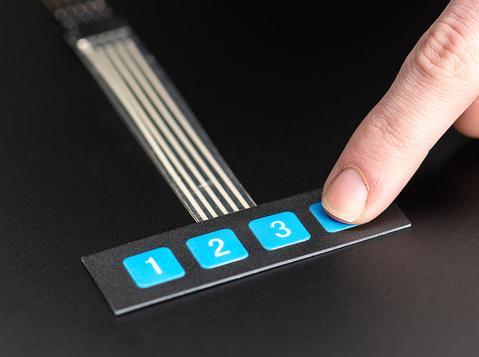 Clavier à membrane DC 12V 1x4 4 touches adhésif Clavier numérique – Image 4