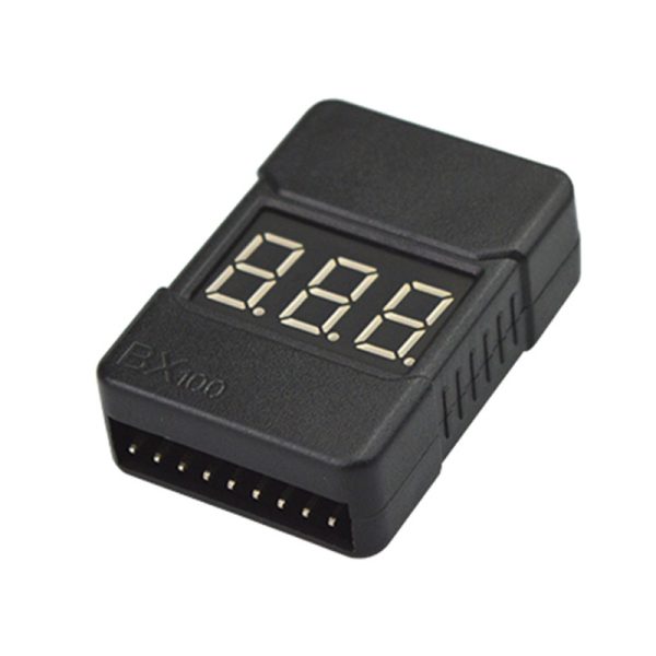 Tester di tensione batteria Lipo con allarme cicalino e display LED. Prodotto Arduiner BX100, disponibile in negozio per elet