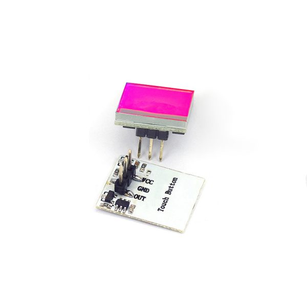 **Alt-text:** Modulo sensore pulsante tattile HTTM con interruttore capacitivo rosso. Prodotto disponibile in inventario per 