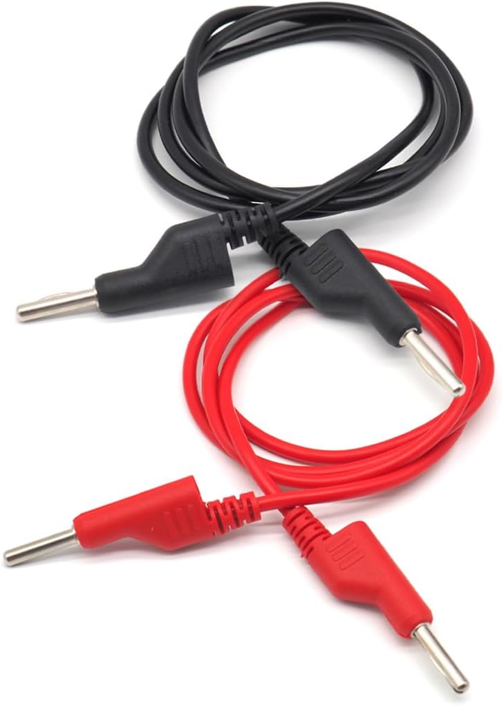 Cavo sonda da Banana a Banana per test elettrici di colore rosso e nero, lunghezza 1 metro. SKU ARD0012798. Disponibile in st