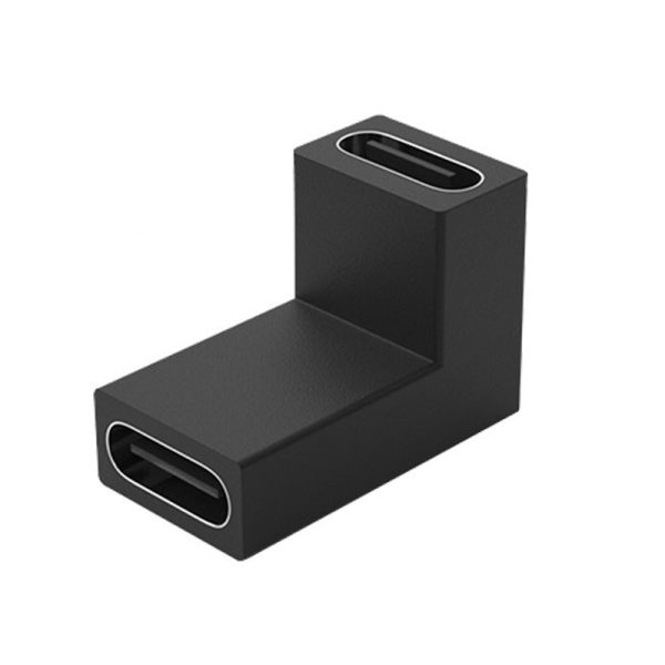Connettore USB tipo C femmina a femmina con piegatura verticale. Ideale per progetti Arduino, con SKU ARD0014402 e disponibil