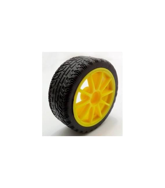 Roue de course 65MM diamètre Jaune 10 rayons – Image 2