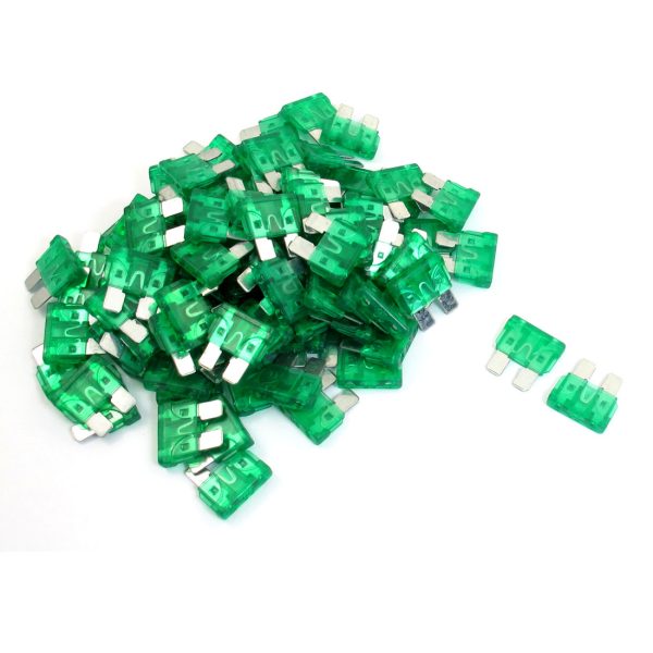 Kit di fusibili lamellari 30A - 100 pezzi. Prodotto Arduiner, categoria elettronica/maker. SKU ARD008302." Questa descrizione