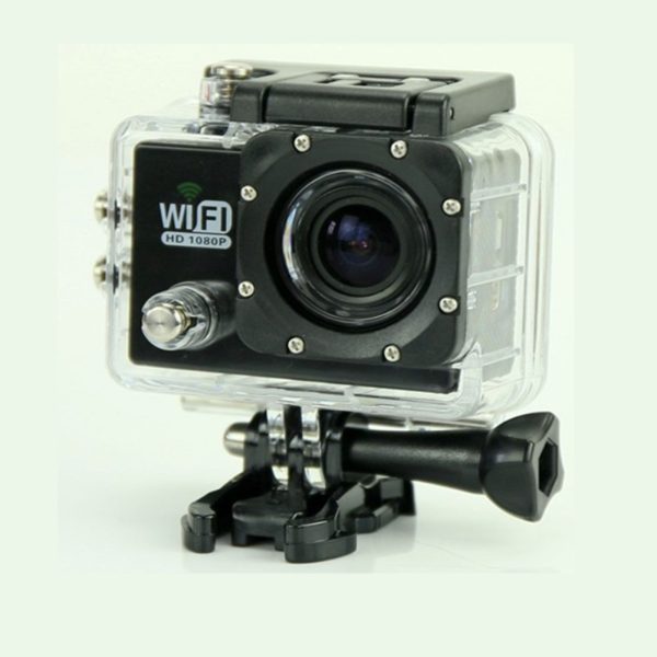 **Alt-text SEO/accessibilità:** Videocamera digitale sportiva HD impermeabile WiFi versione 2, Display LCD 170°. Cattura 1080