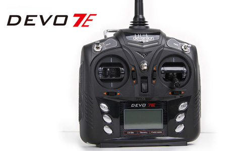 Trasmettitore Radio DEVO-7E 7 canali 2.4GHz DSSS per droni, SKU ARD008959. Prezzo €62.08. Produttore Arduiner. Disponibilità 