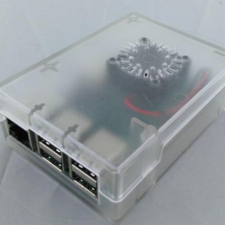 Ventilatore compatibile con Raspberry PI 3 in custodia quadrata trasparente, prodotto Arduiner. SKU ARD009300. Prezzo €6,52.