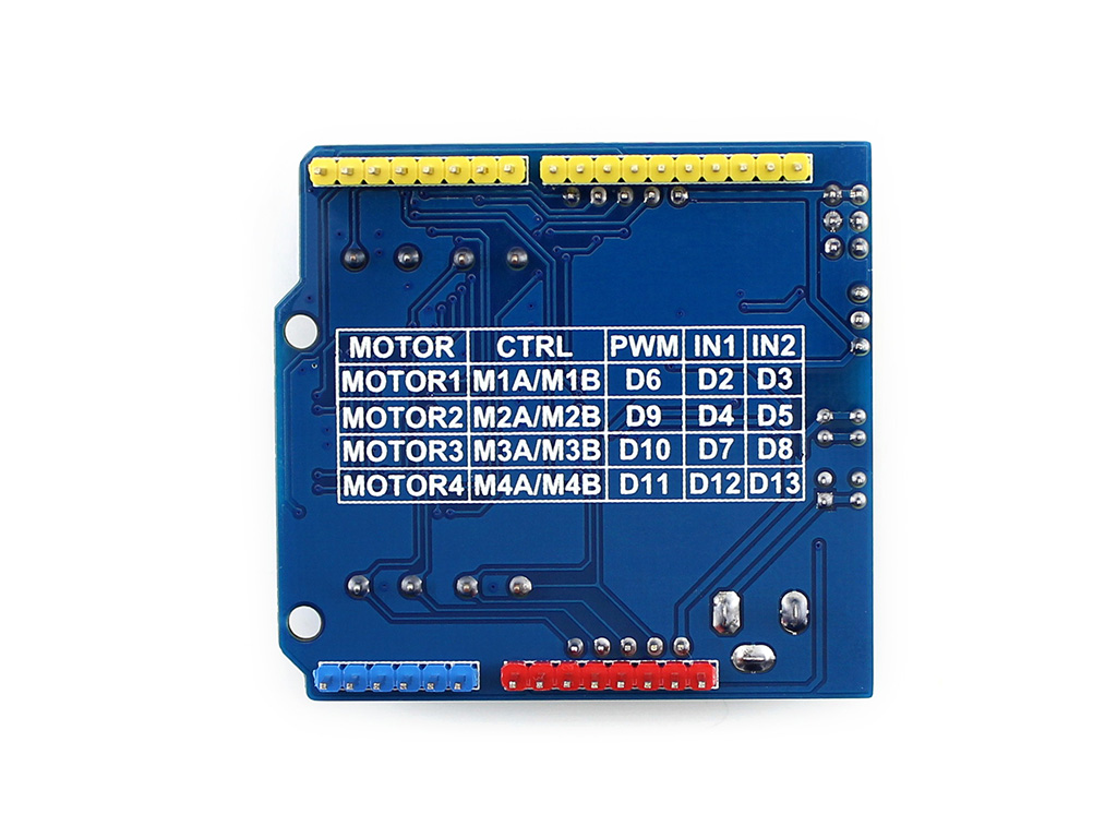 Carte d'extension de contrôle moteur L293D - Carte d'extension de commande de moteur pour Arduino Duemilanove Mega UNO 4 canaux pont H - Protection ESD – Image 3