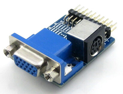 Modulo di test per VGA e PS2 con connettori per testing interfaccia, compatibile con Arduiner. SKU ARD009343.