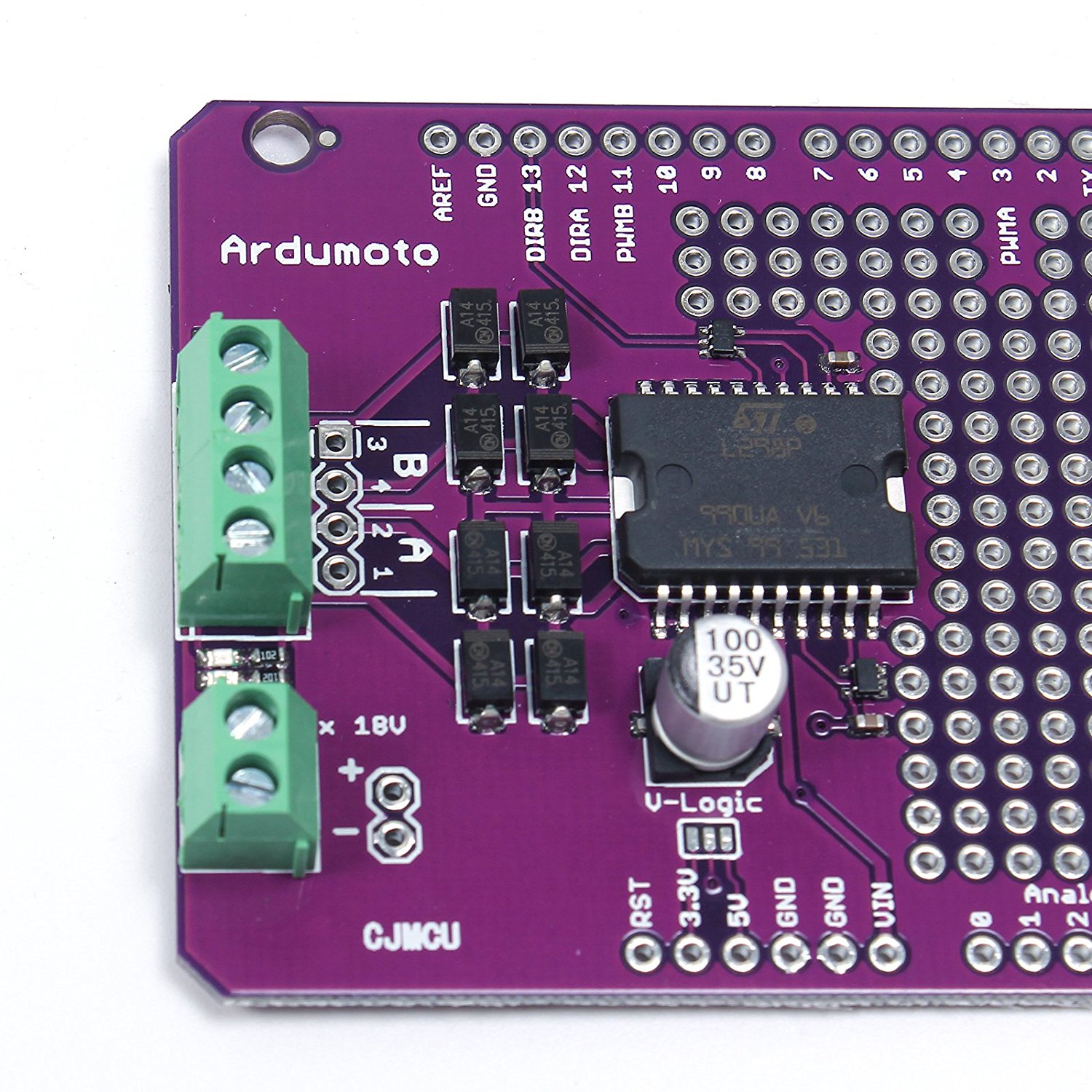 L298P H Bridge DC Gear Board Breakout Shield - Image 2
