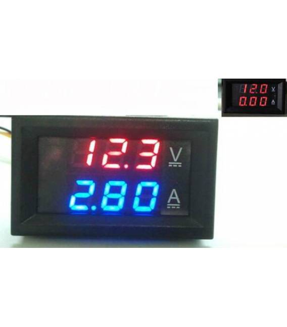 DC0-100V 50A rosso + blu e 50A Shunt doppio LED Voltmetro Amperometro digitale