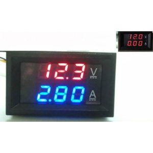 DC0-100V 100A rosso + blu e 100A Shunt doppio LED Voltmetro Amperometro digitale
