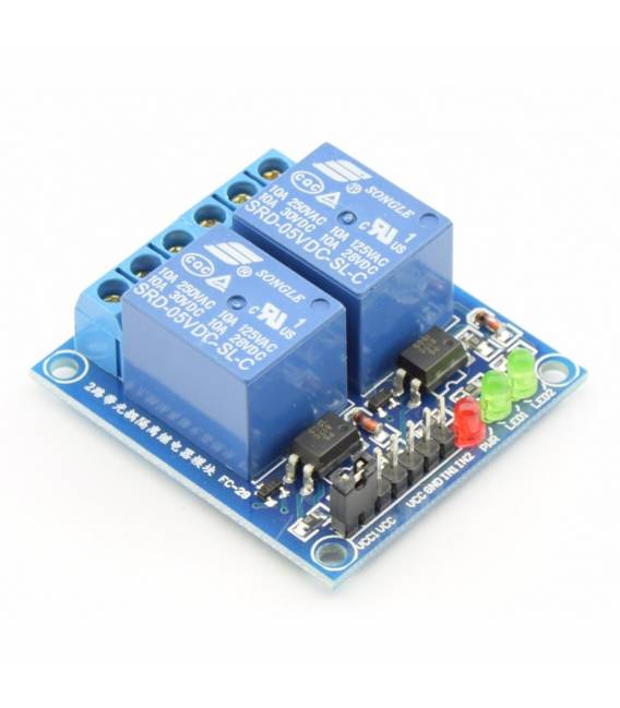 Modulo Relè 2 canali 5V High Level con LED compatibile con Arduino