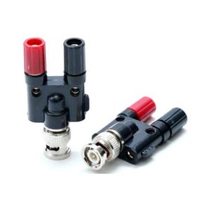 Conettore da BNC Maschio a doppio Banana Femmina terminale 4mm Adattatore H-7008