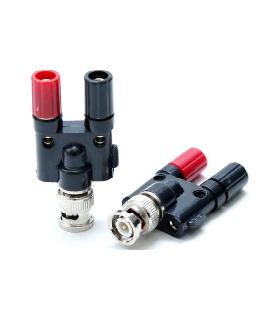 Conettore da BNC Maschio a doppio Banana Femmina terminale 4mm Adattatore H-7008