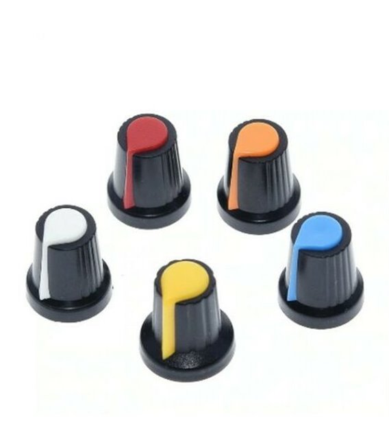 Manopola Plastica Multicolore con Puntatore – 5 Pezzi