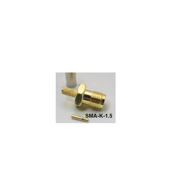 2 Pezzi Connettori Adattatori RP - SMA Femmina a Crimpare 1.5MM cavo Coassiale