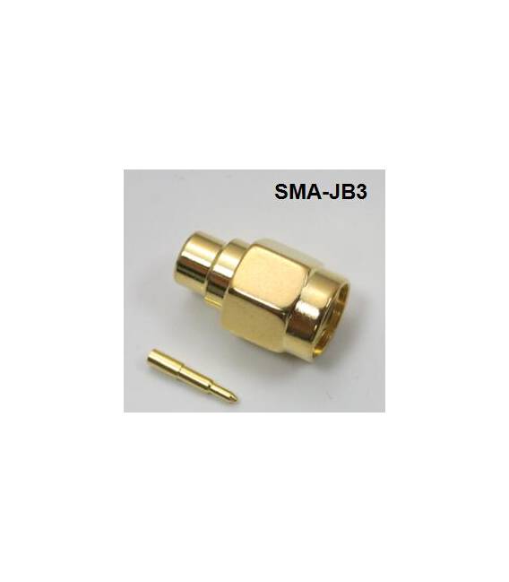 2 Pezzi Connettori SMA Maschio JB a Crimpare 3mm per cavi Coassiali