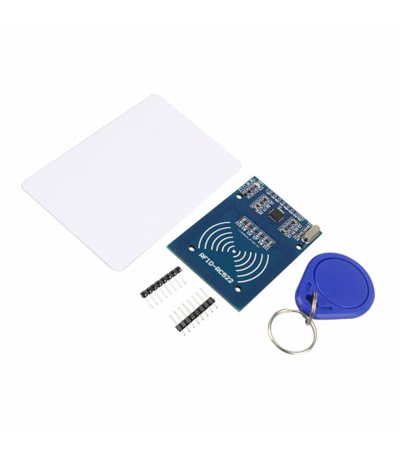 Modulo Lettore RC522 RFID Mifare RF Kit con Scheda RFID e Portachiavi RFID (versione blu)