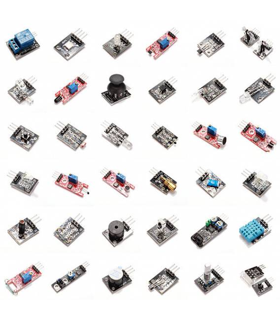Kit kit scheda sensore 37 in 1 per pacchetto buste di plastica compatibile con Arduino