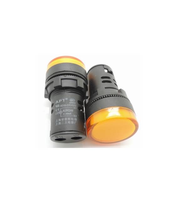 Spia luminosa da pannello Gialla AD16-22D/S 24V Foro 22MM
