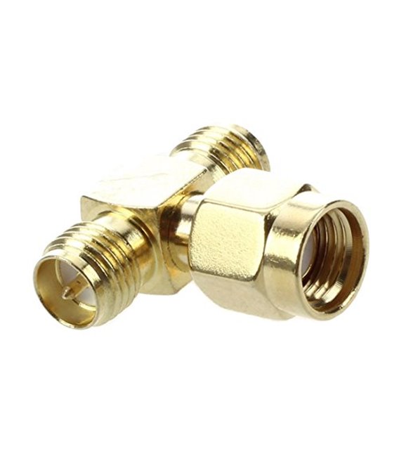 Connettore Splitter T RP - SMA Maschio a 2 RP - SMA Femmina
