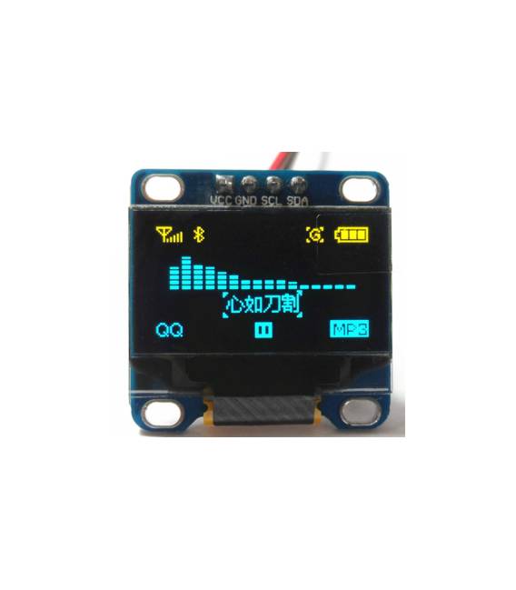 Modulo ICD / I2C da 0,96 "pollici 12864 Modulo LCD bicolore blu giallo OLED a 4 pin
