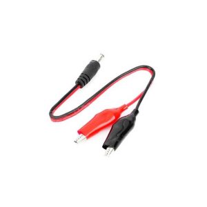 Cavo conduttore per test coccodrillo con spina a coccodrillo da 5,5 x 2,1 mm - Rosso + Nero