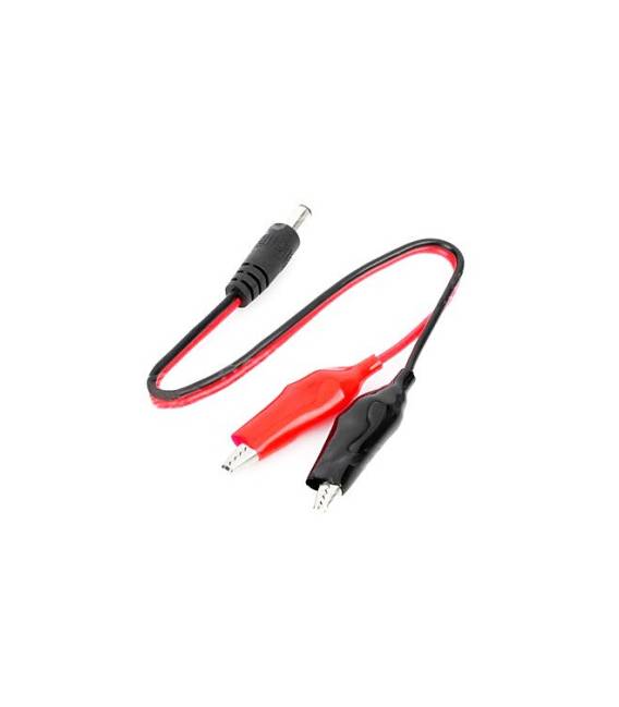 Cavo conduttore per test coccodrillo con spina a coccodrillo da 5,5 x 2,1 mm - Rosso + Nero