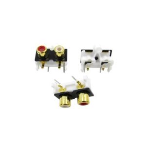 Doppia presa audio placcata oro Lotus RCA AV