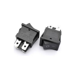 2 Pezzi Interruttore Tondo KCD4 / Interruttore I / O nero / 4 pin 2 Posizioni Interruttore 15A 250V