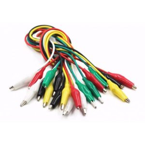 10 Cavi con Pinze a Coccodrillo clips alligator test lead 5 colori lunghezza 50CM