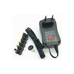 Adattatore per caricabatterie multifunzione da 30 W tensione regolabile da 3 V a 12V con 6 adattatori con USB, adattatore UE