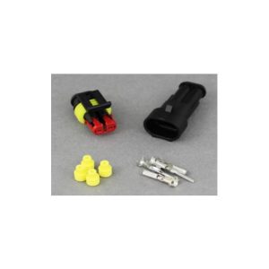 2 Pezzi Connettore per cavo elettrico a 1 pin, impermeabile, terminali da 1,5 mm, cablaggio a chiusura rapida, termorestringente, per auto, moto, camion