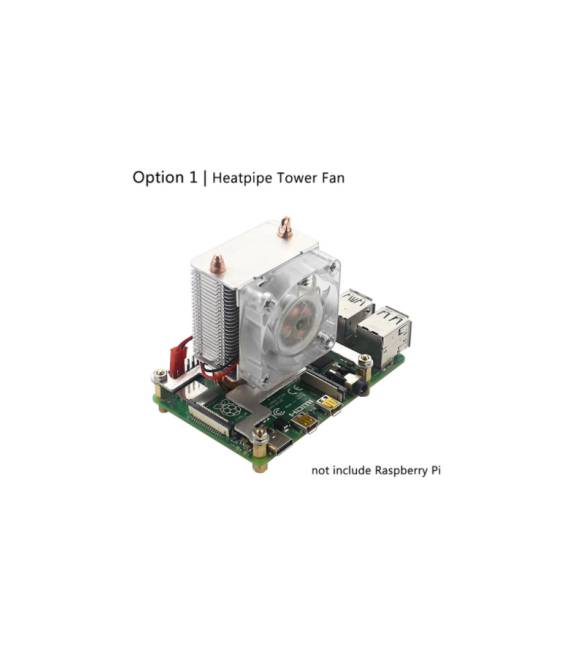Ventilatore a torre Heatpipe / Raspberry Pi 4 Ventilatore di raffreddamento a torre ICE Ventilatore a LED a 7 colori LED Dissipa
