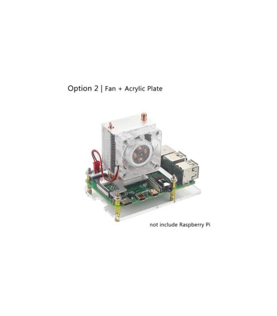Ventilatore a torre Heatpipe + piastra in acrilico / Raspberry Pi 4 Ventilatore di raffreddamento a torre ICE Ventilatore a LED