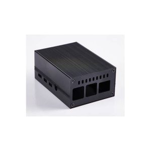 Custodia in alluminio nero con ventola per raspberry pi 4