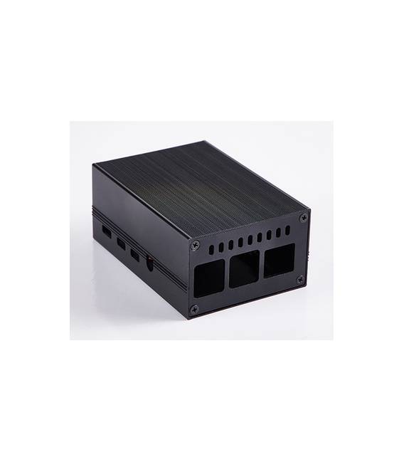 Custodia in alluminio nero con ventola per raspberry pi 4