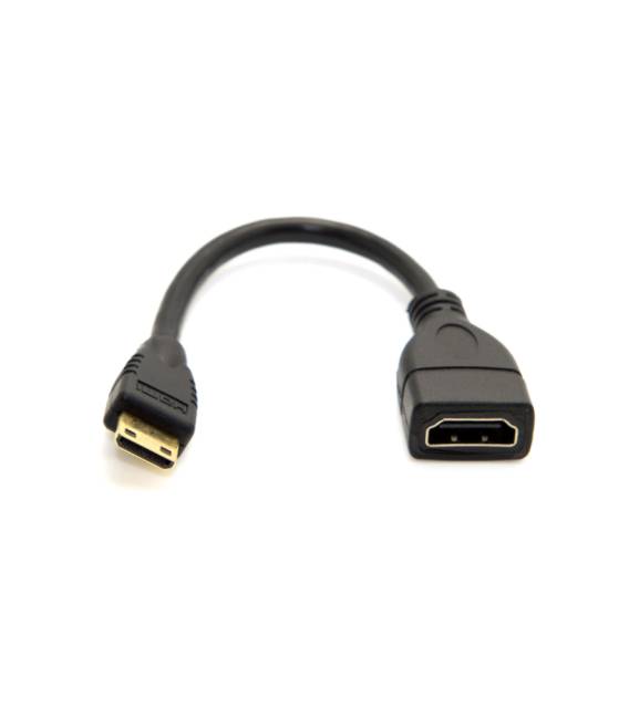 Cavo adattatore MINI HDMI maschio a HDMI femmina 15 cm per Raspberry PI Zero