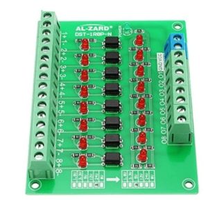 Modulo di isolamento accoppiatore ottico a 8 canali da 24 V a 5 V Scheda di conversione della tensione del livello del segnale del PLC Uscita NPN DST-1R8P-N