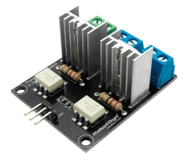 Interruttore CA a tiristori, 2 canali, logica 3,3 V / 5 V, CA / CC, 5 A.