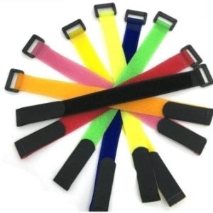 Cinghie per Cavi Riutilizzabili 20x300mm con Gancio per Batteria – 2 Pezzi